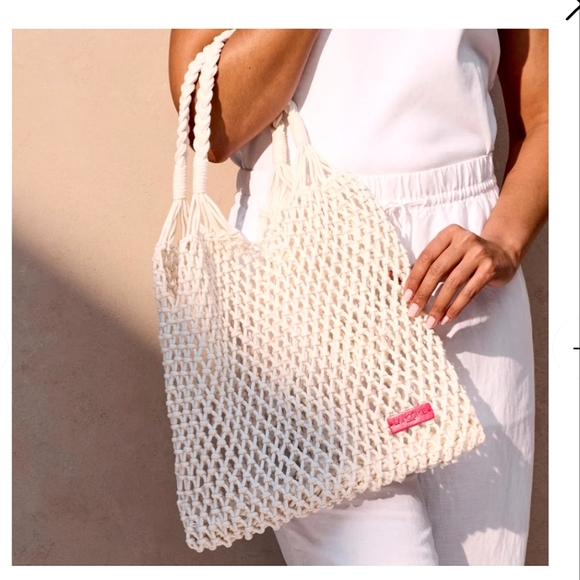 Lancome Summer Crochet Beach Tote Bag - Picture 1 of 6
